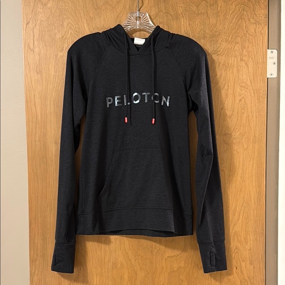 Peloton Tops - Peloton Charcoal Hoodie with Red Details